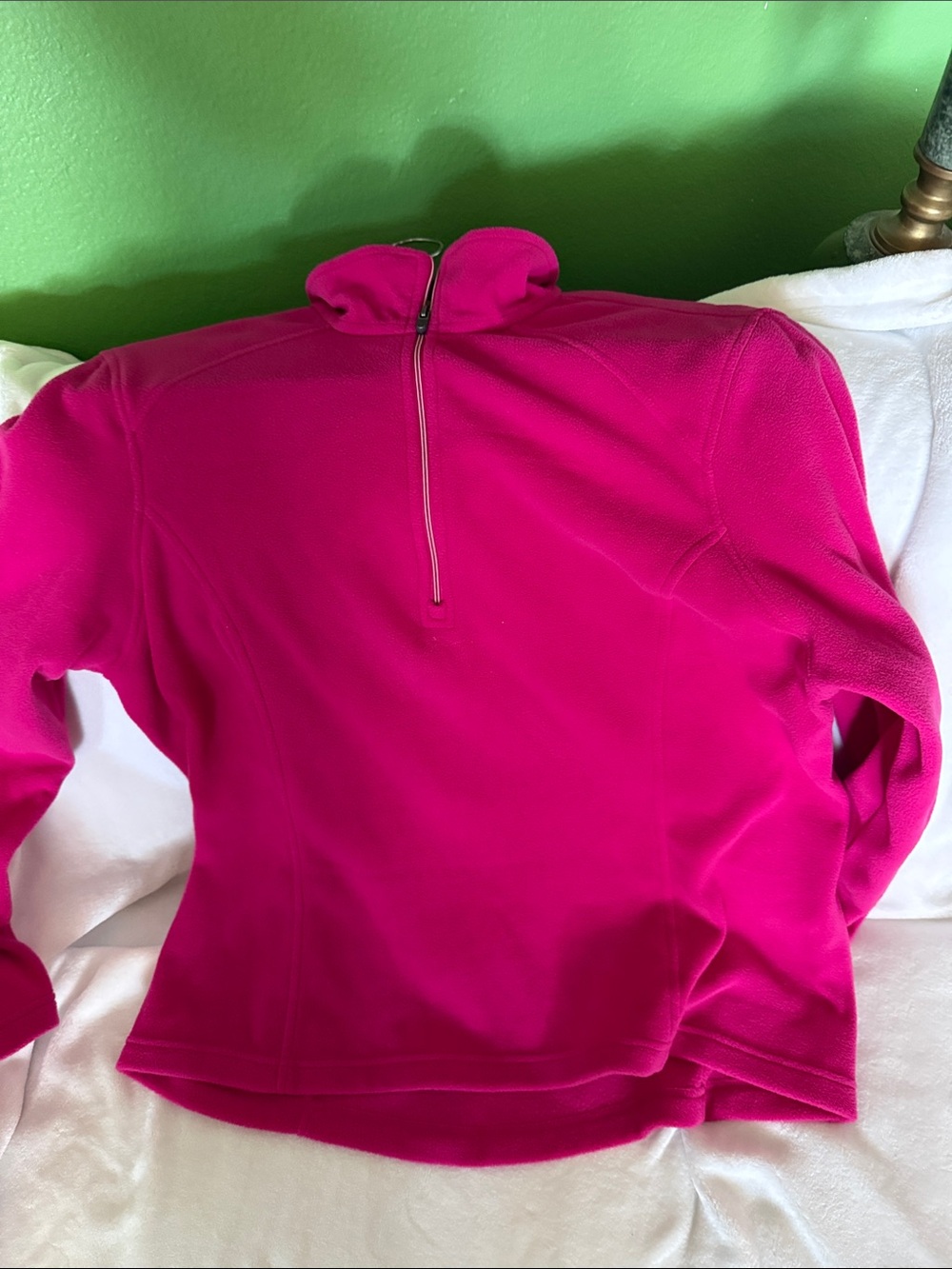 Bright Fuchsia Half-Zip Fleece Pullover